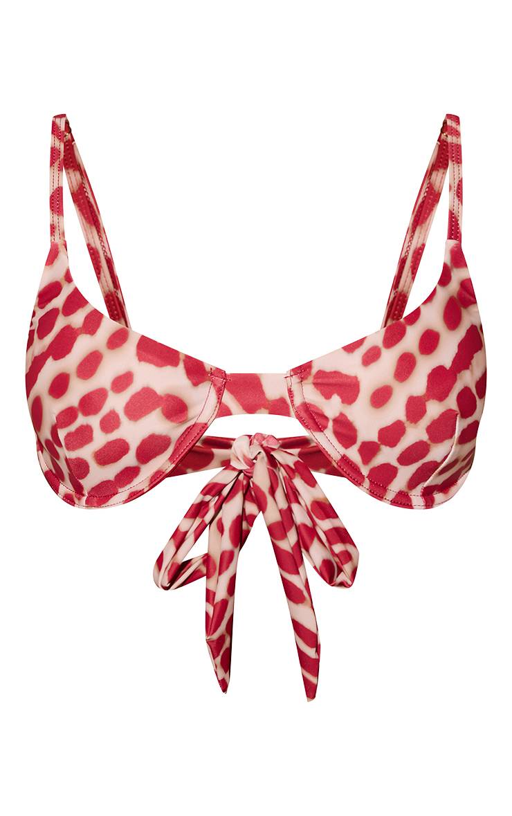 Rouge Haut De Bikini À Armatures Imprimé Flou