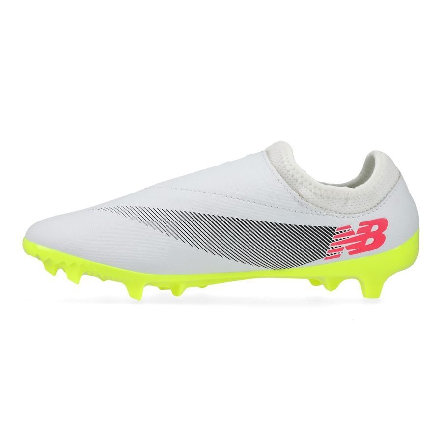 New Balance Furon V7 Dispatch FG - Blanc/Violet/Jaune Fluo Enfant