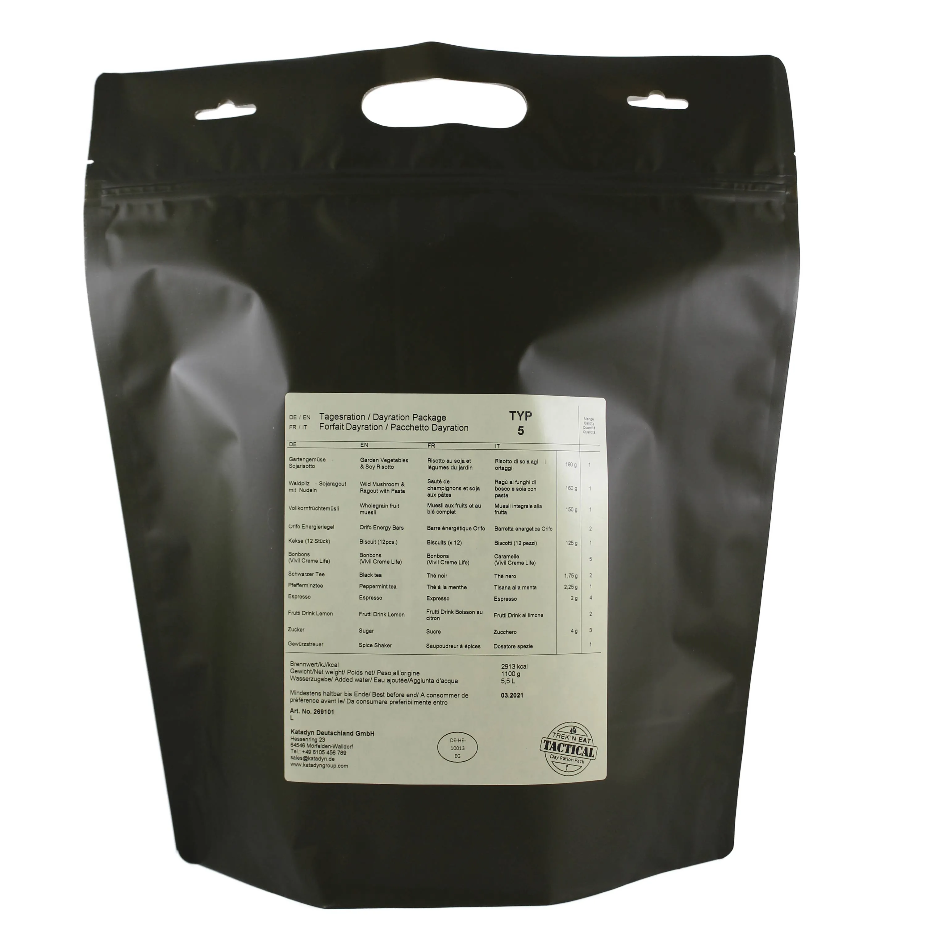 Katadyn -  Tagesration Vegetarisch Day Ration Pack Typ 5