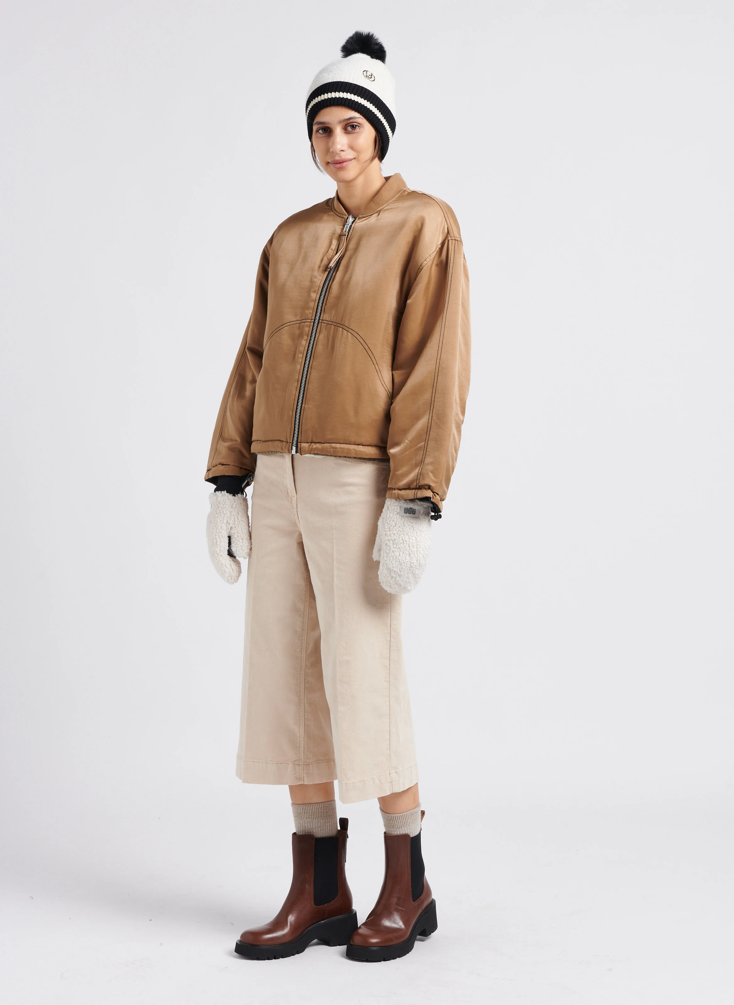 CILIE - Blouson col montant| Marron