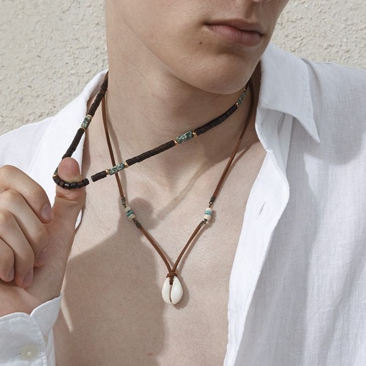 Gretlyn - Schelphanger Turquoise gelaagde ketting