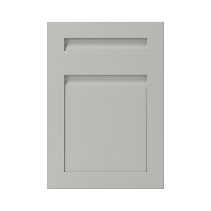 Façade de cuisine 1 porte et 1 tiroir Garcinia gris ciment mat l. 50 cm x H. 72 cm GoodHome
