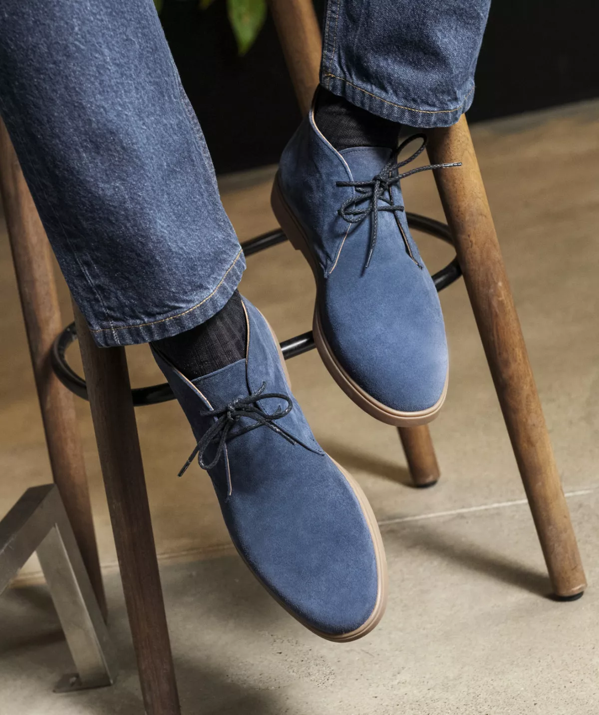 Bottines Sahara Daim Bleu