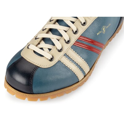 Lederschuh Liga Profilsohle, Azur-Blau