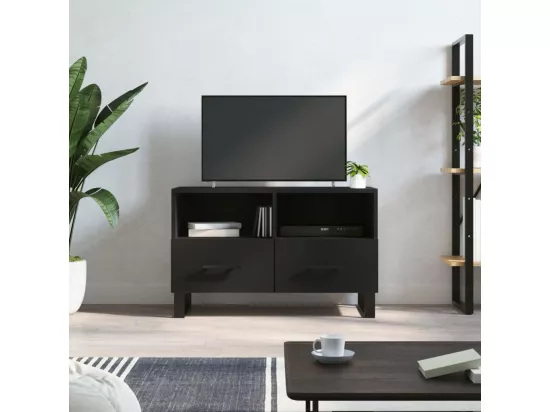 Meuble TV Noir 80x36x50 cm Bois d'ingénierie