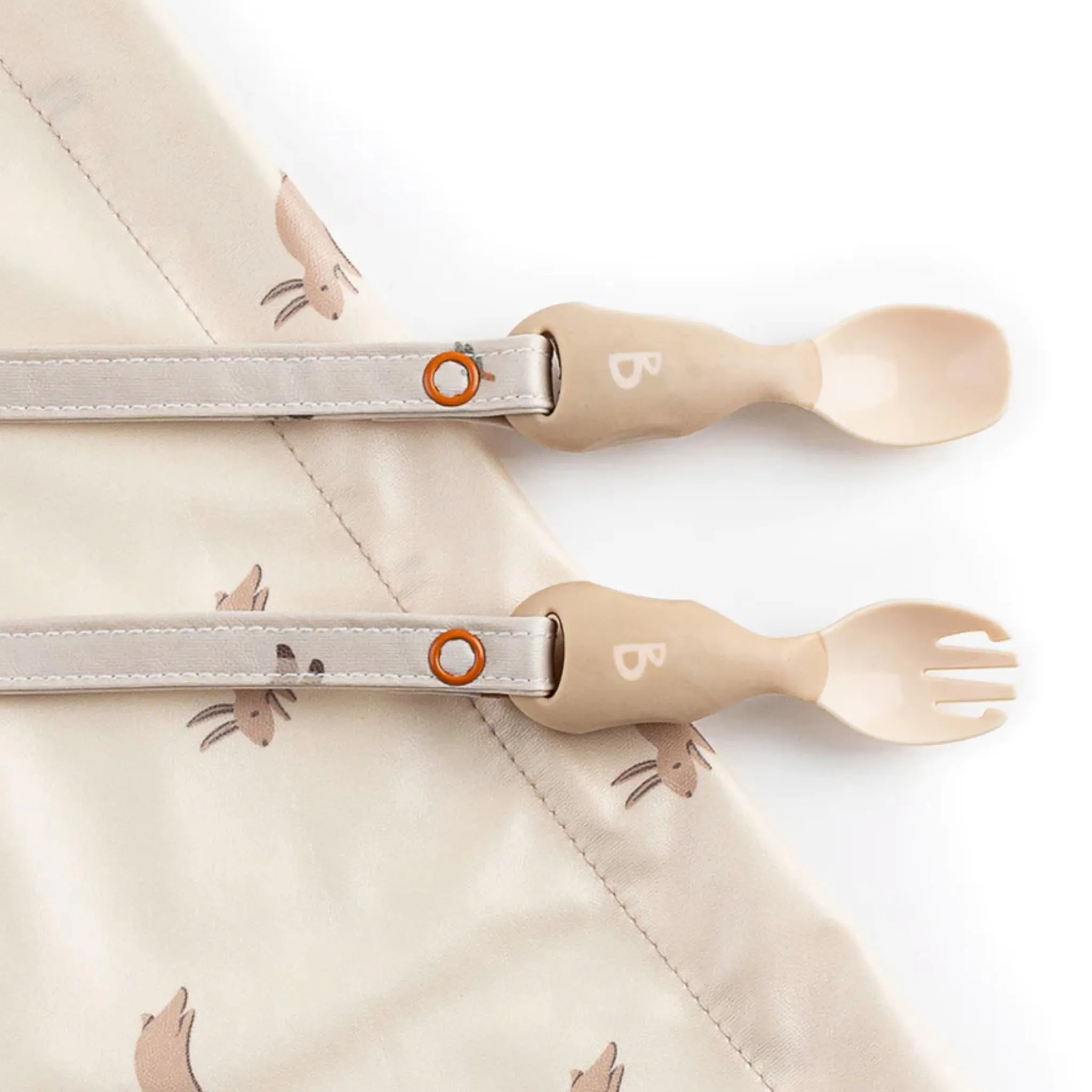 Bibado Ustensiles attachable + Bavoir manches longues - Lapin