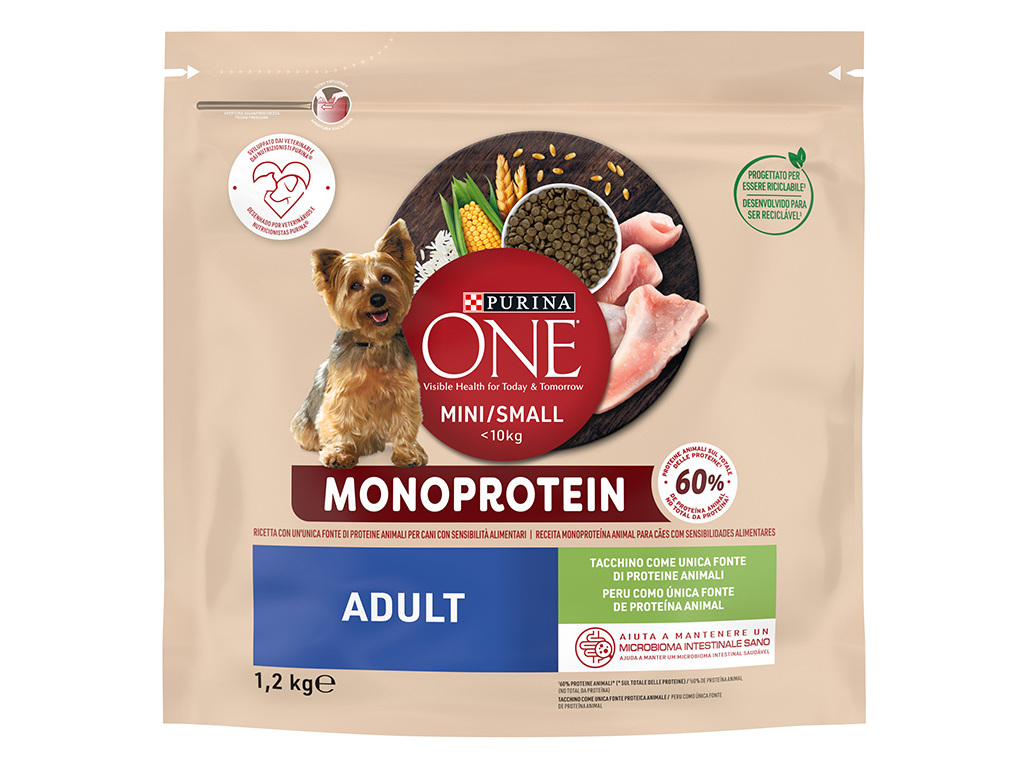 RAÇÃO PARA CÃO PURINA ONE MINI MONOPROTEIN PERU 1.2KG