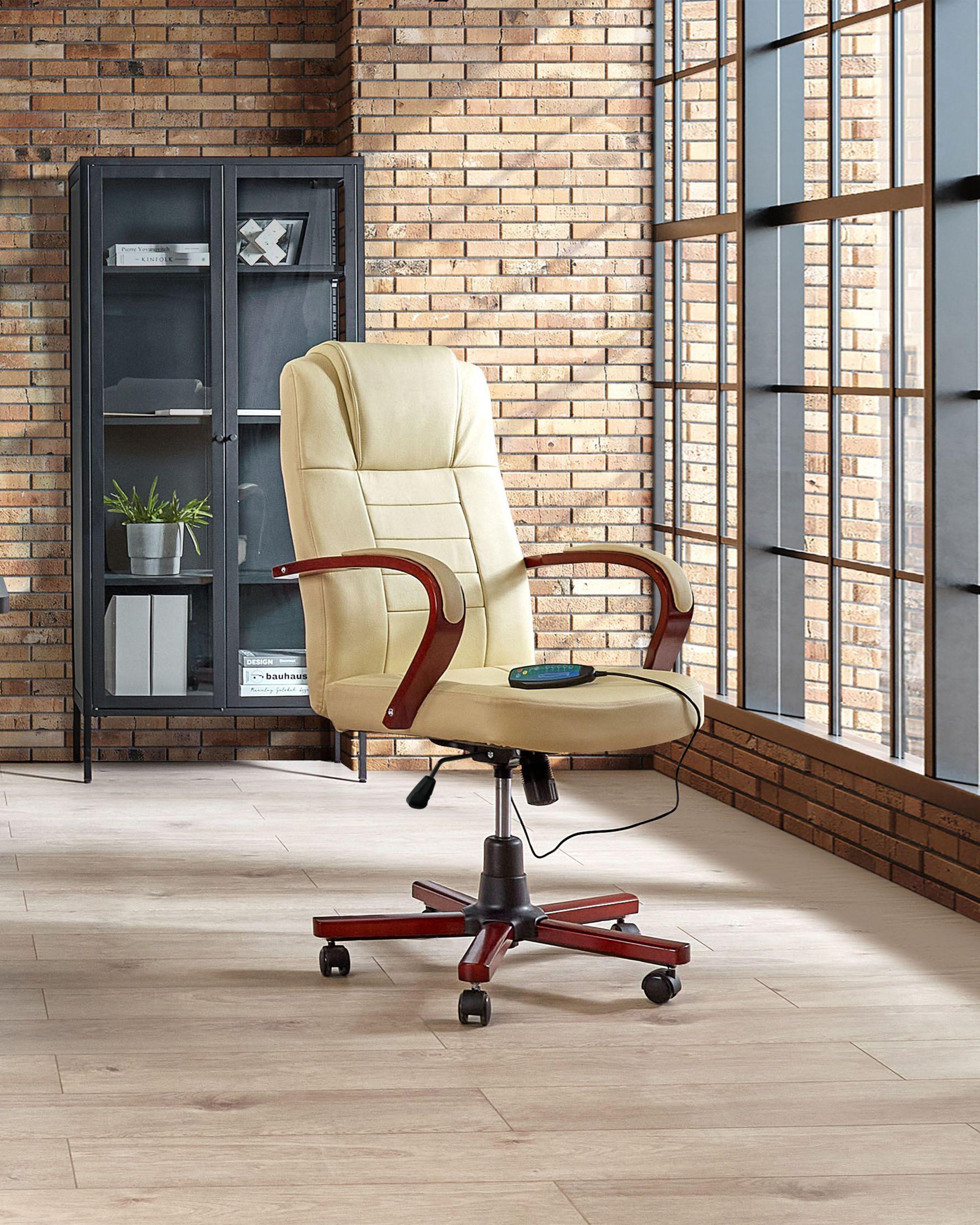Massagestoel DIAMOND met verwarming Leer Beige