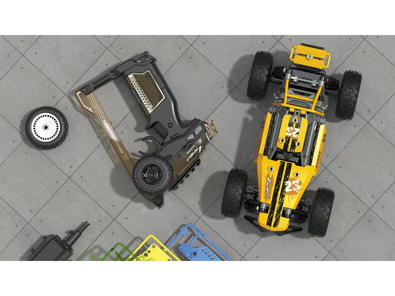 Amewi Buggy CoolRC DIY Oldscool 2WD Bausatz, 1:18 Kleiner RC Buggy zum selber zusammenbauen