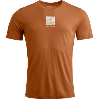 Ortovox 120 Cool Tec Abstract T-Shirt Bristle Brown Herren