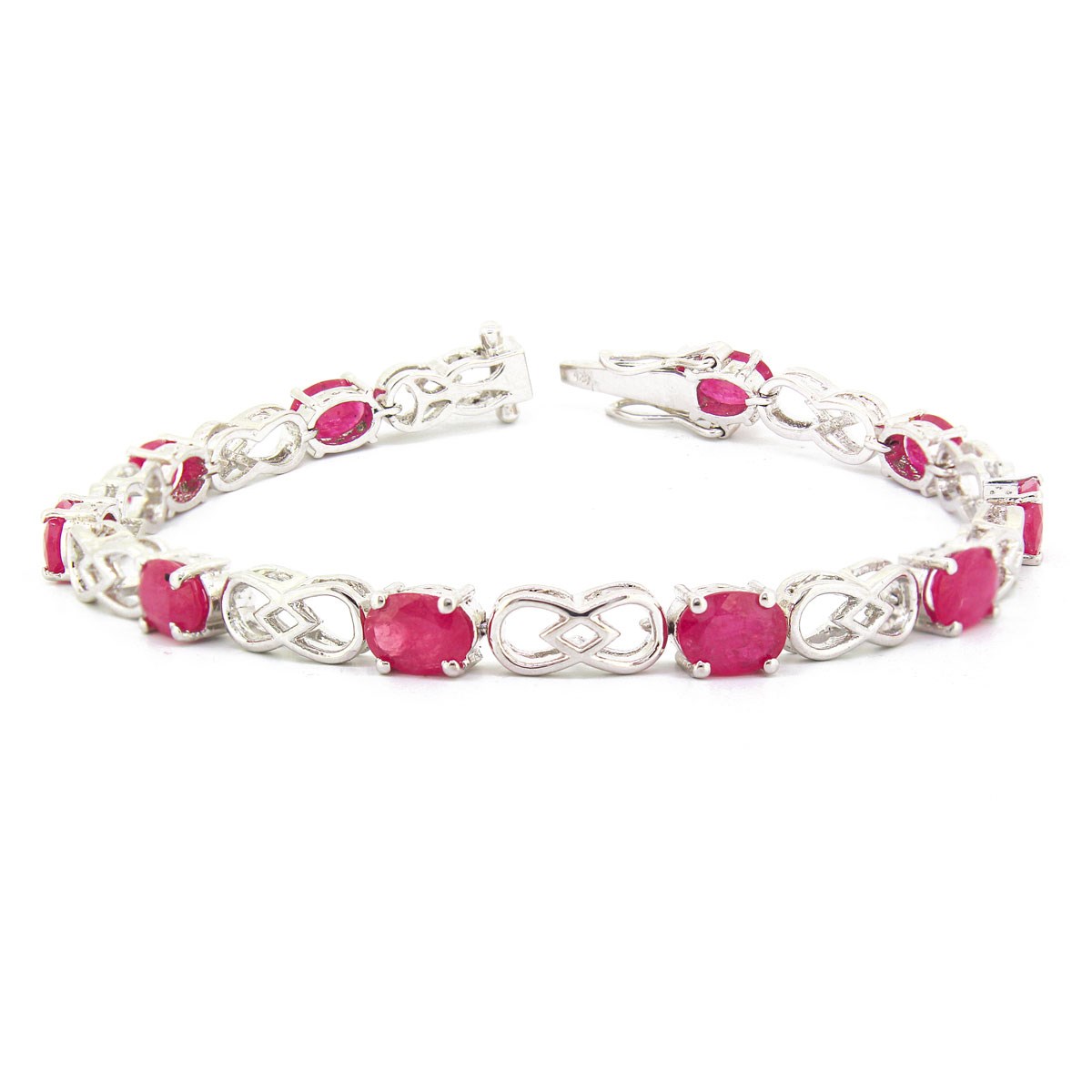 Bracelet Rubis Ovale et Argent 925 - Bijoux Aden
