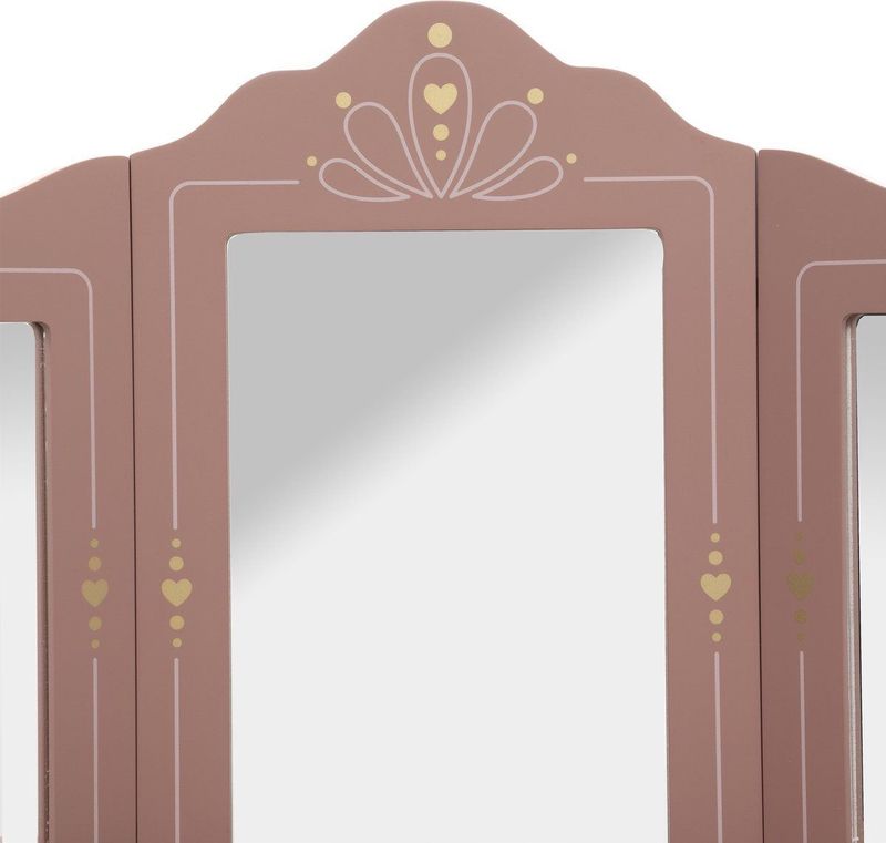 Atmosphera - Kaptafel met Krukje - Make Up - Roze - Gouden Afwerking