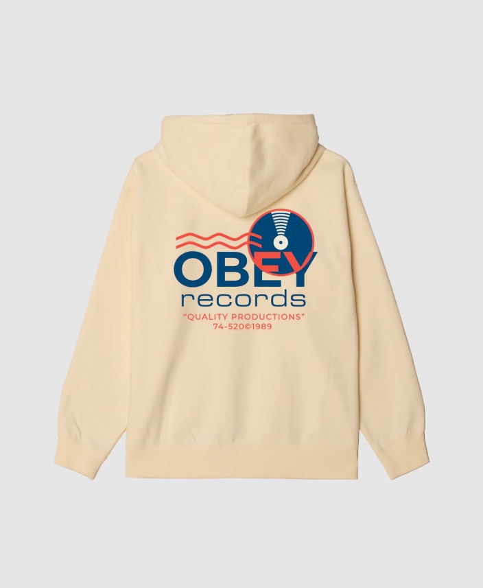 Obey Obey Records Sound Waves Hood Unbleached