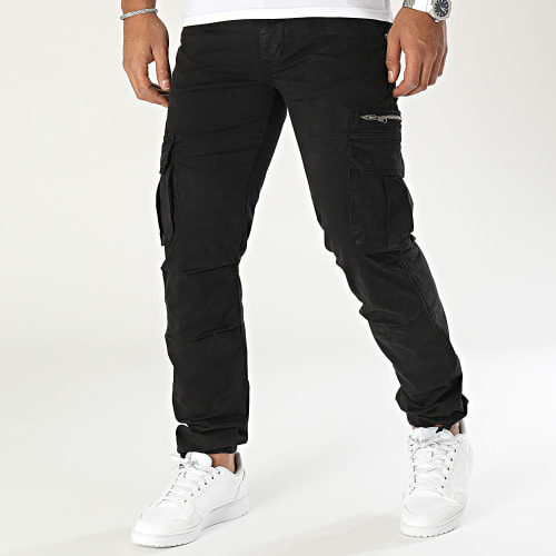 Lot De 2 Pantalons Cargo Vert Kaki Noir