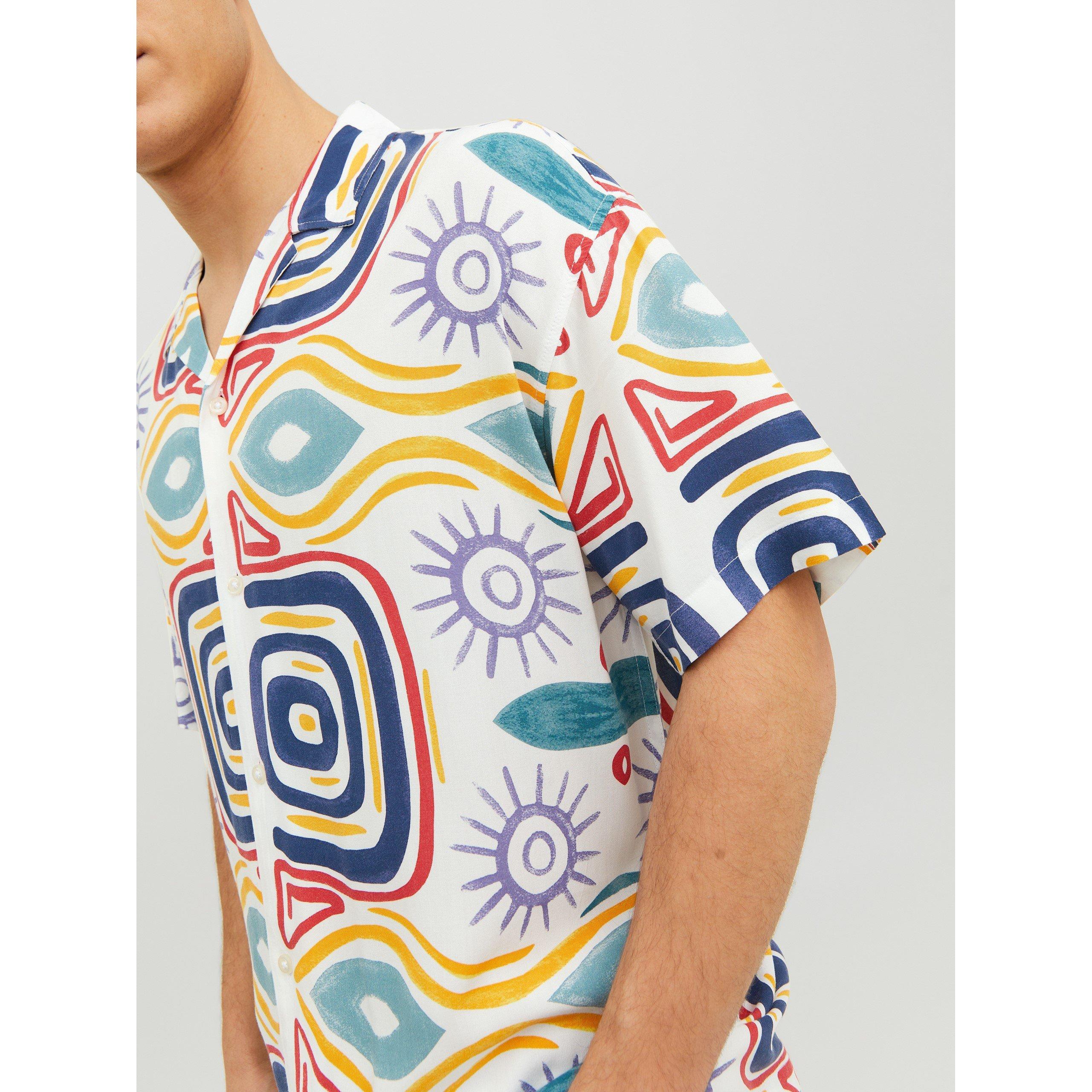 Jack and Jones JJ Mosaic Print Shirt Mens