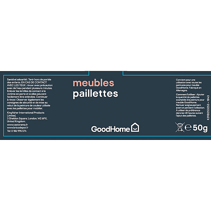 Paillettes pour peinture de rénovation meubles GoodHome argent 50g
