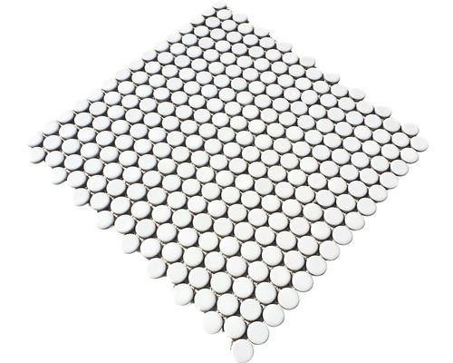 Keramische mozaïekknop 100 30,5x32 cm wit glanzend