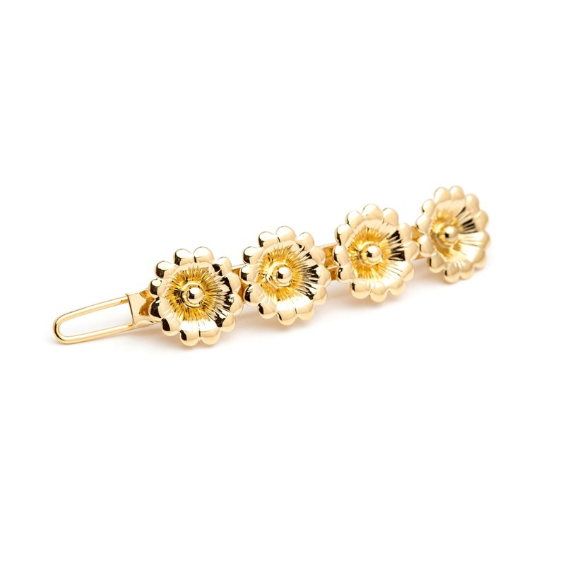 mini barrette fleur doré à l'or fin - THÉIA
