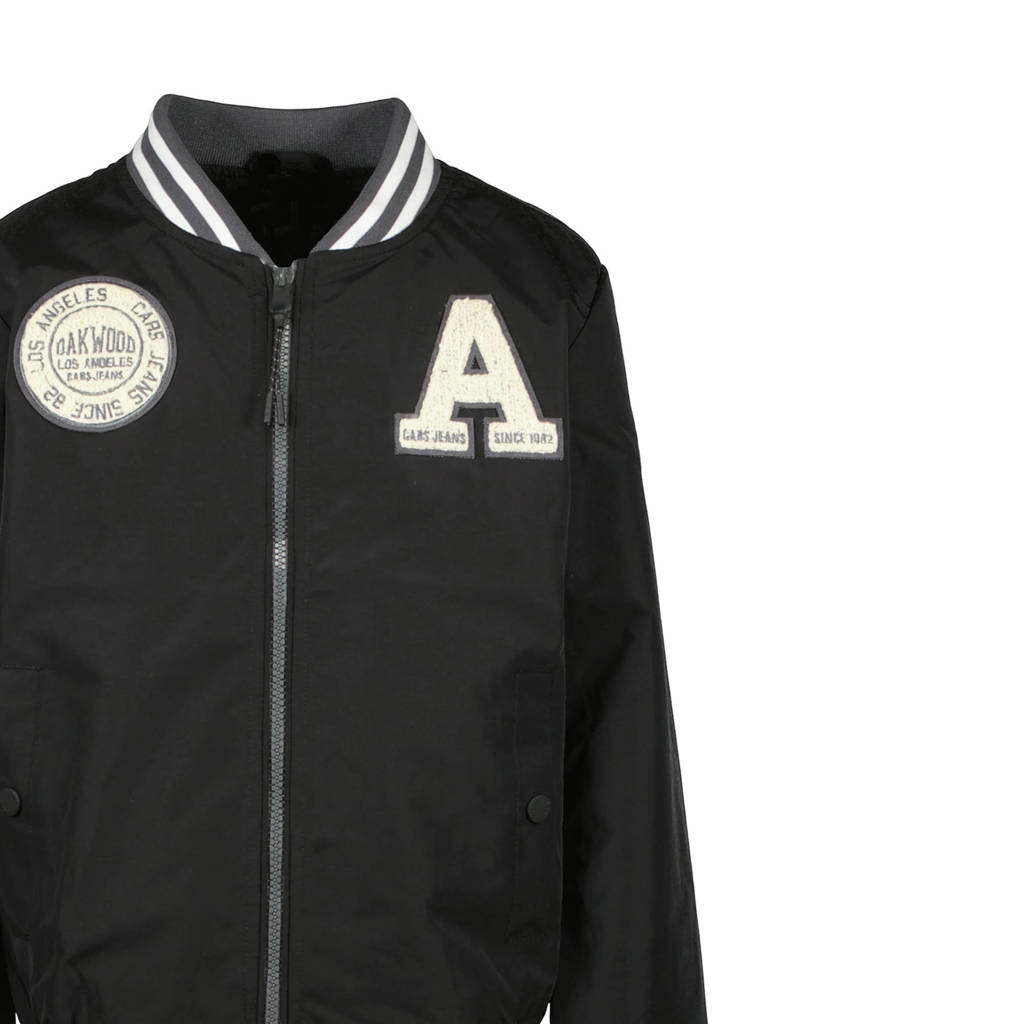Cars baseball jacket JUSTIN met logo zwart/wit