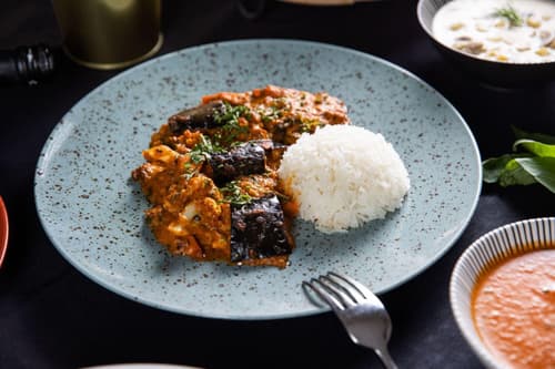 Gemüse-Auberginen-Masala mit Jasminreis von Mahavir Kanswal