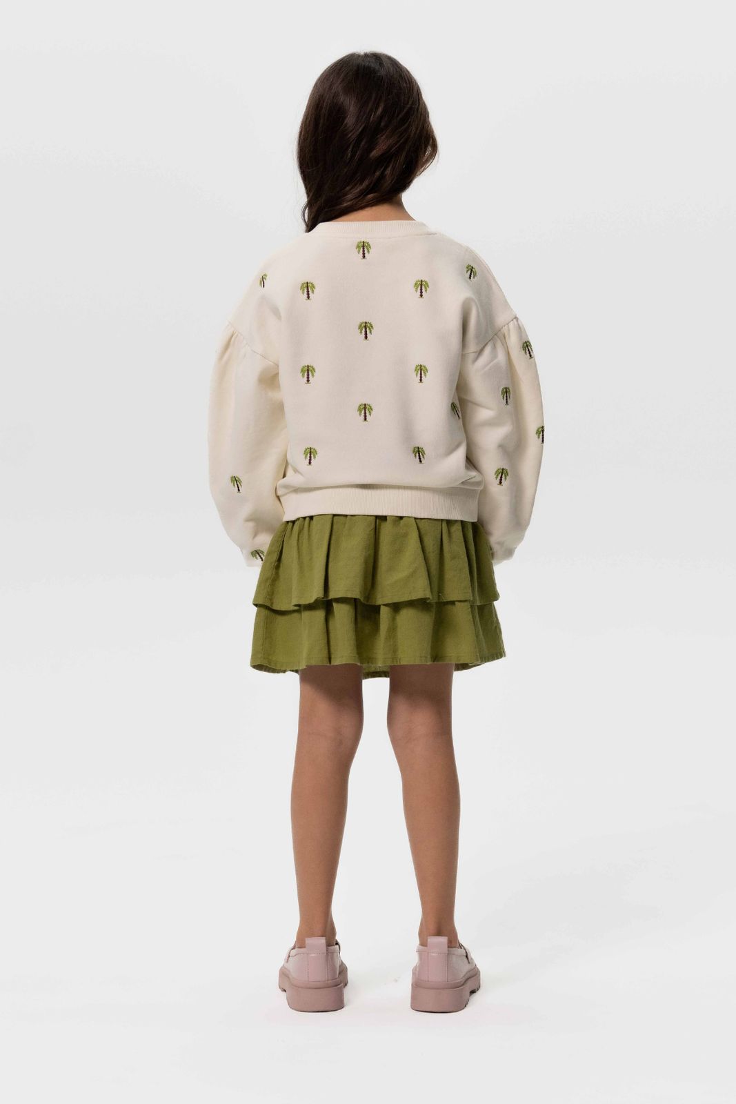 Off-white sweater met palmboom embroidery