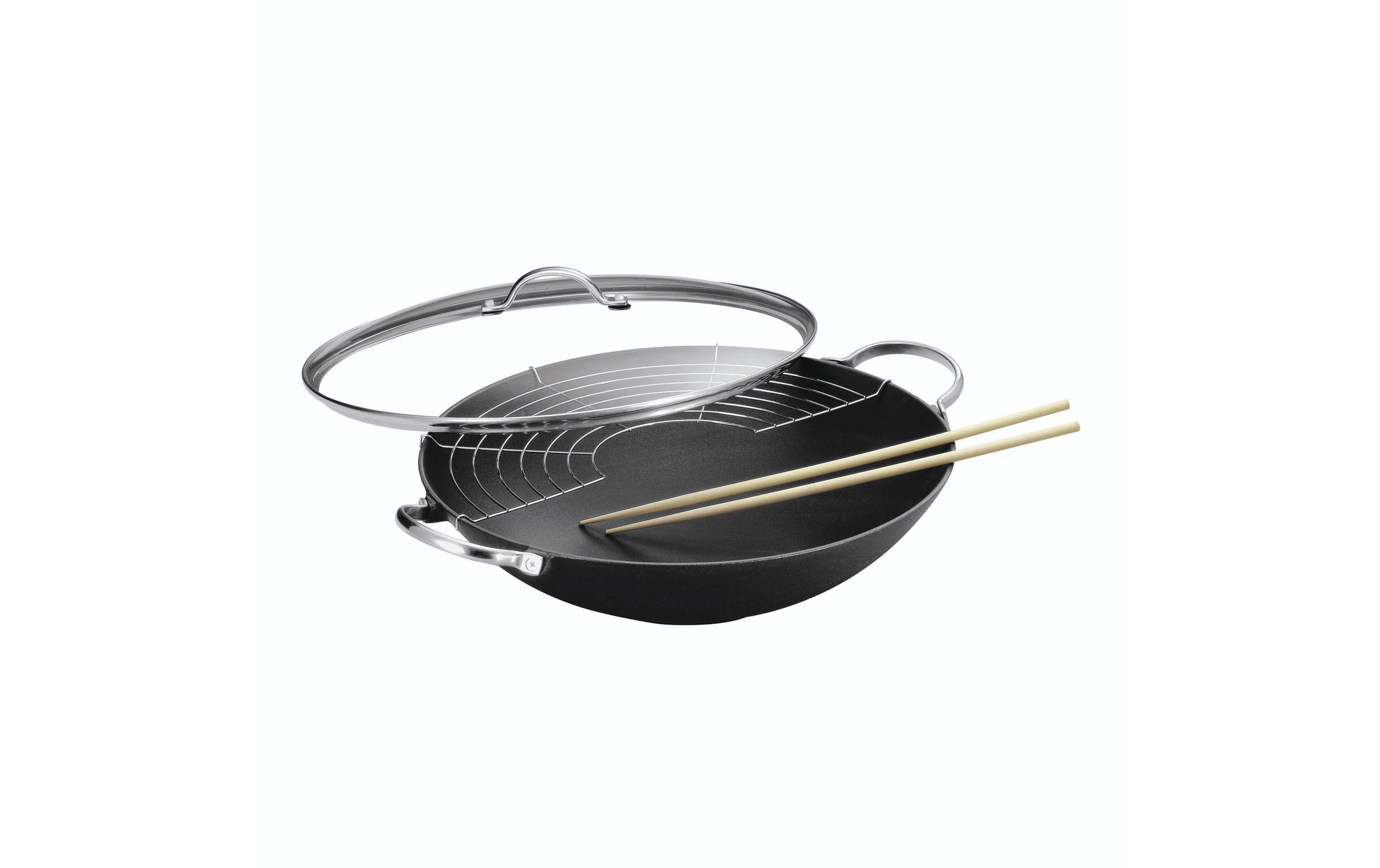 Wok Jampur 36 cm, Schwarz<br>Wokpfanne mit Seitengriffe