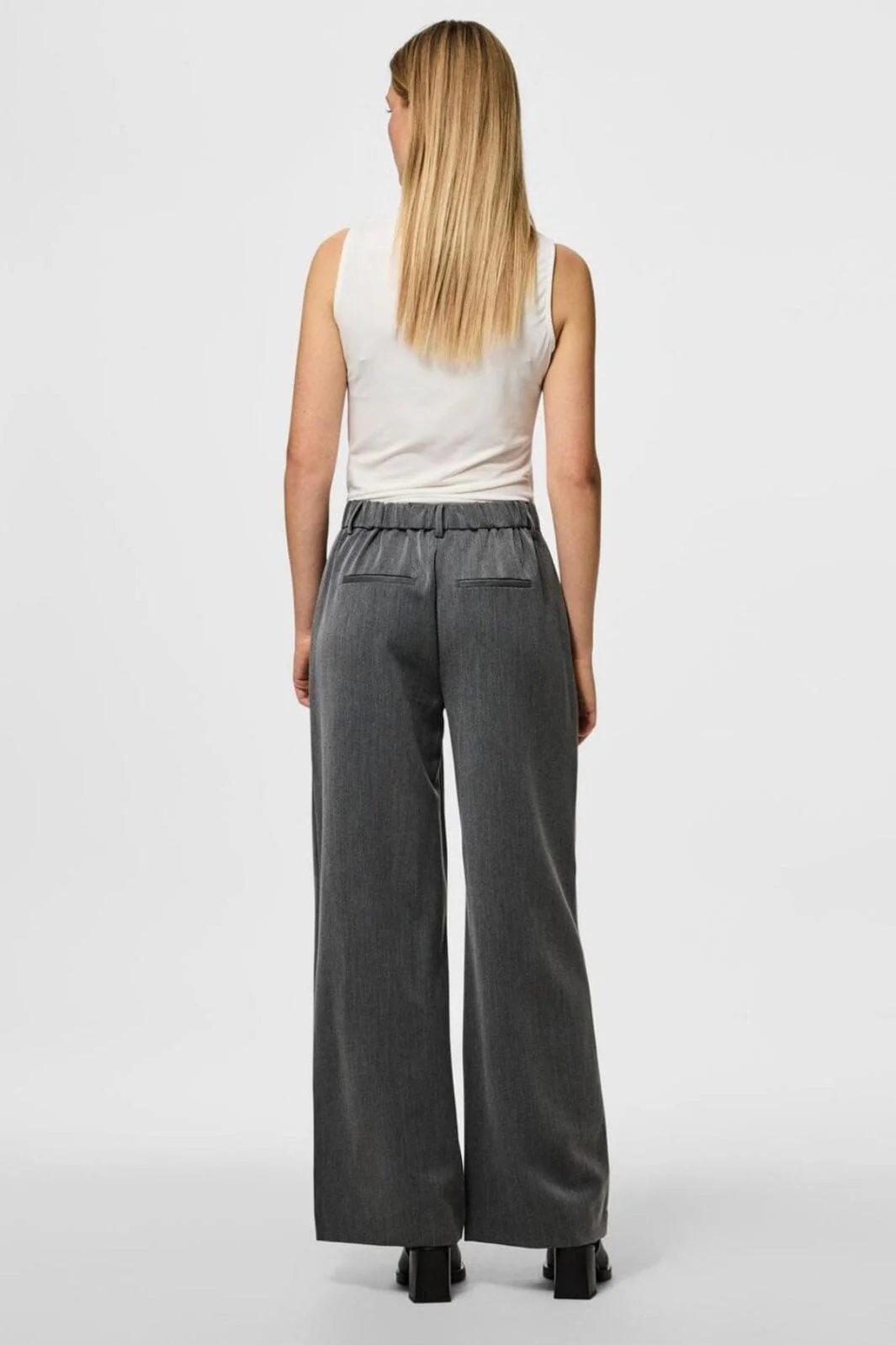 Pieces Pckamil Wide Pant 4673961 dark grey melange
