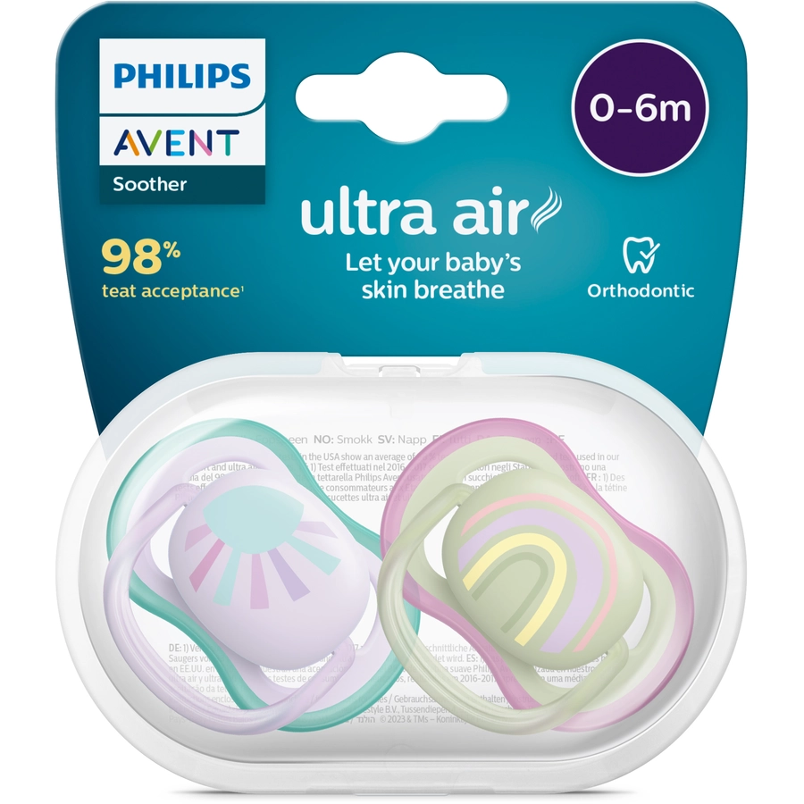 Philips Avent Schnuller ultra air SCF08559 0-6 Monate 4 Stück grünlila