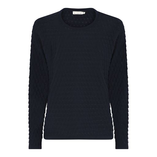 Micha Langærmet Striktrøje, Navy, S