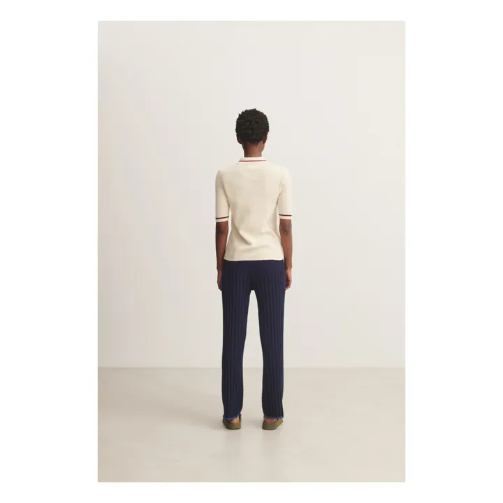 FUB Polo Maille Fine Coton Bio - Collection Femme | Ecru