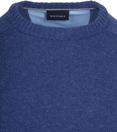 Suitable Lamswol Trui Ronde Hals Royal Blauw PU-LMBS-O-24 Royal kopen