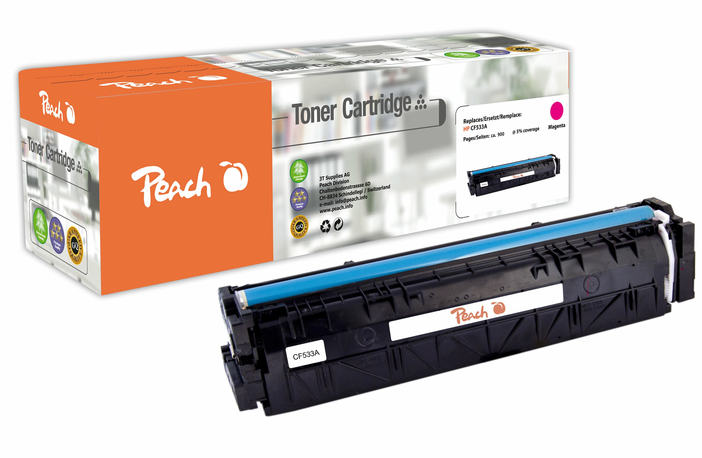 Peach HP 205 AM Toner ma ersetzt HP No. 205A M, CF533A für z.B. HP Color LaserJet Pro MFP M 181 fw, HP Color LaserJet Pro MFP M 180 fndw (wiederaufbereitet)