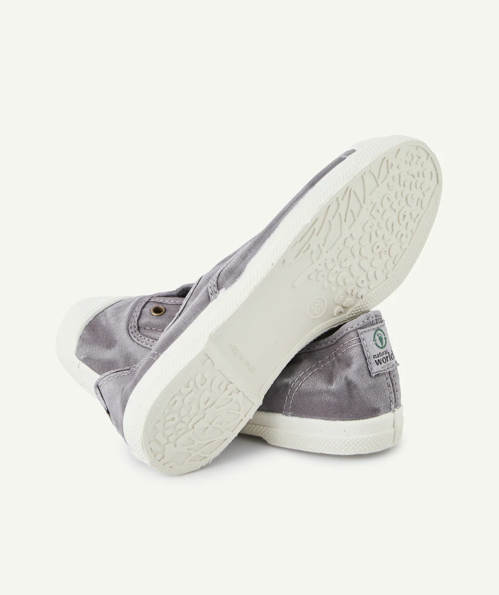 NATURAL WORLDBASKETS BASSES GRISES EN TOILE FILLE