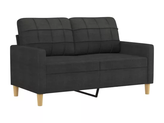 Ensemble de canapés 4 pièces avec coussins Noir Tissu