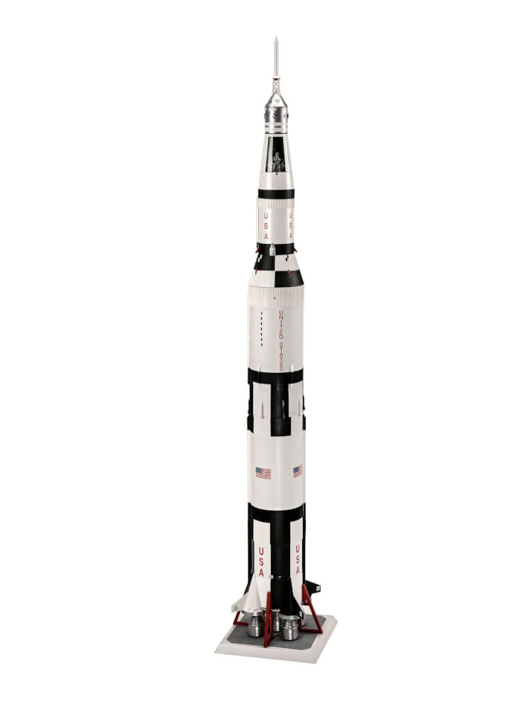 Geschenkset Apollo 11 Saturn V Rocket, Revell Modellbausatz mit Basiszubehör
