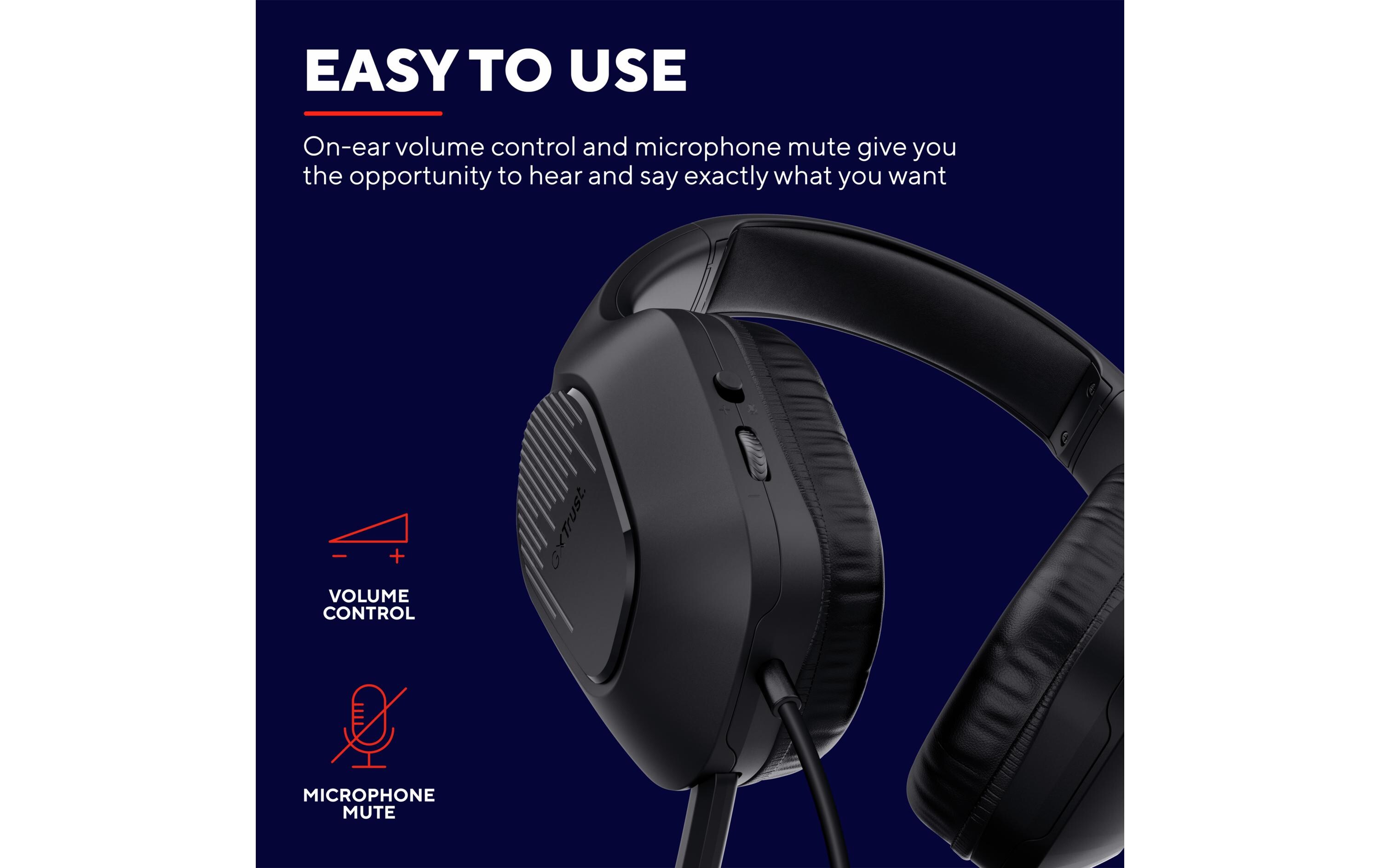 GXT 415 Zirox SchwarzFederleichtes, ohrumschliessendes Gaming-Headset, hergestellt für PC, Laptop und Konsolen