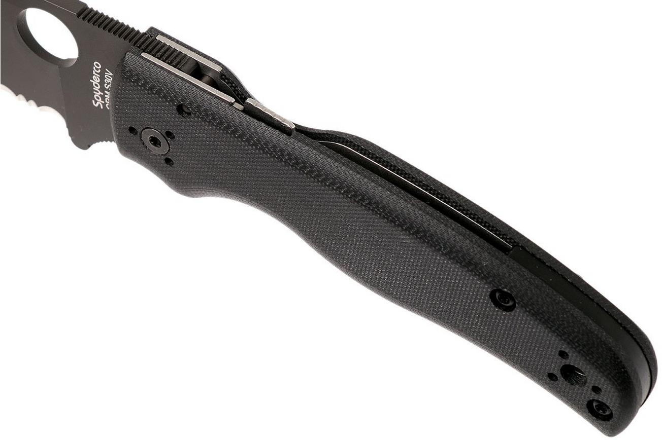 Spyderco Shaman C229GSBK Serrated zakmes, Sal Glesser design
