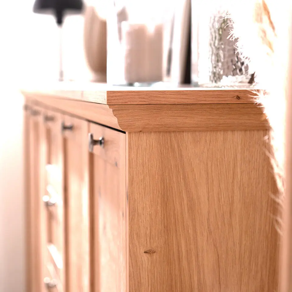 CALICOSY - Buffetkast met 4 deuren en 4 lades TIMBER - Eik - 40x200x90 cm