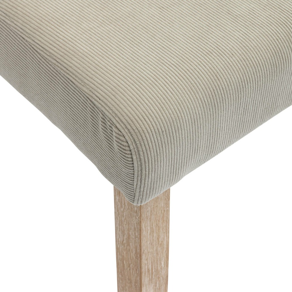 Lot de 4 chaises rita velours côtelé pieds en bois d'hévéa cérusé