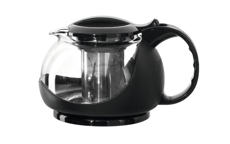 Teekanne Assam 1 l, Schwarz/TransparentTeebereiter