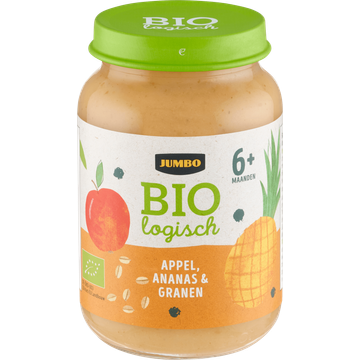 Jumbo Biologisch Babyvoeding Appel, Ananas & Granen 6+ Maanden 190 g