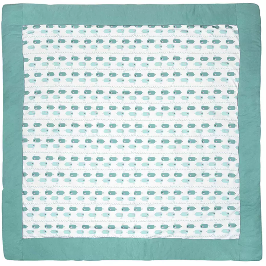 emma & noah Krabbeldecke Wal Blau 120 x 120 cm