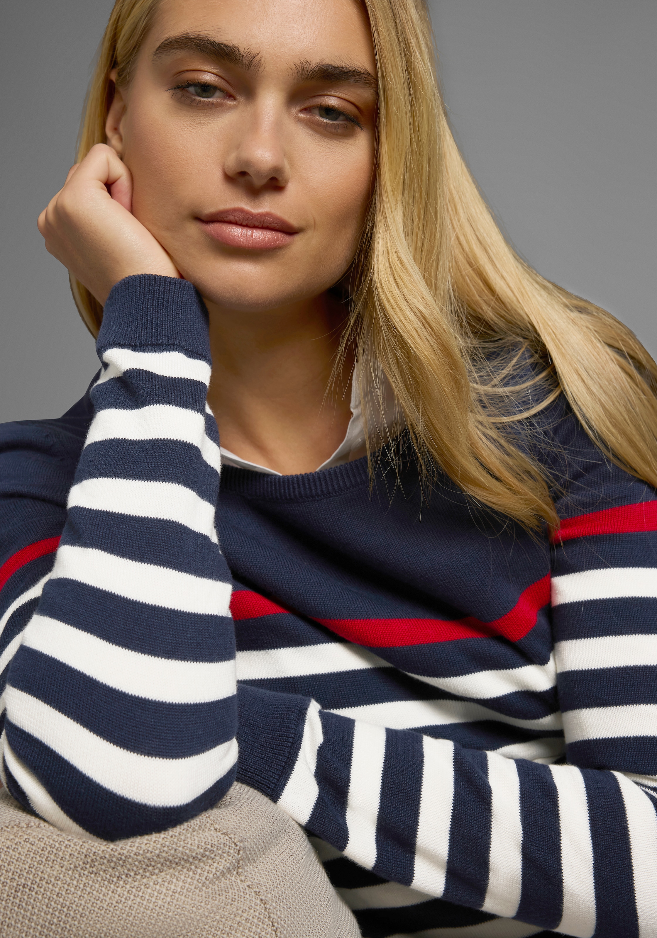 AJC Strickpullover , mit modischen Kontraststreifen