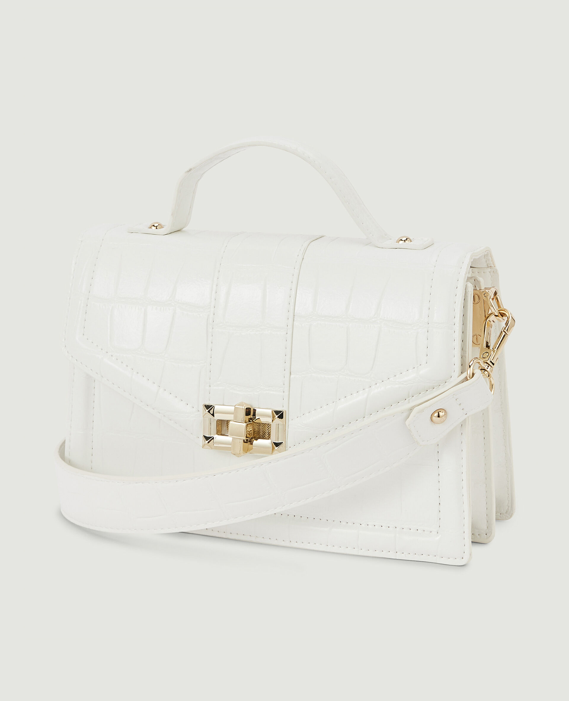 Sac boxy effet croco - Blanc