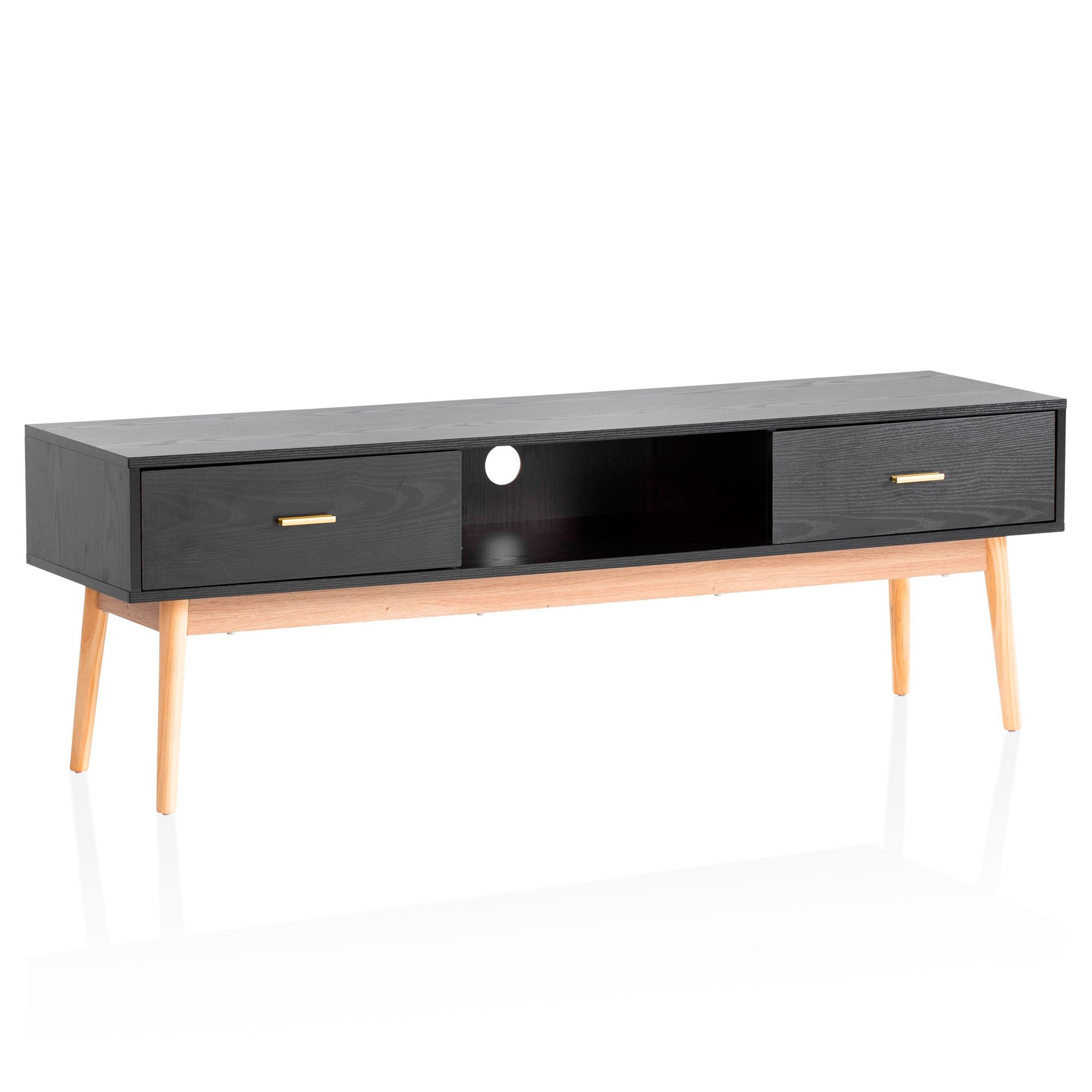 Lowboard 150 x 50 cm Schwarz/Braun