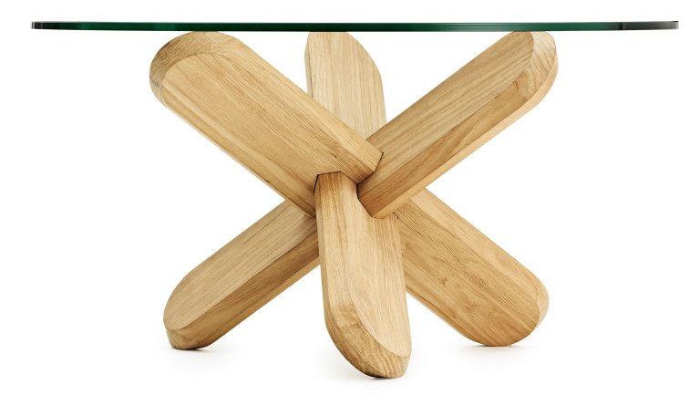 Normann Copenhagen Ding bijzettafel 75 transparant/eiken
