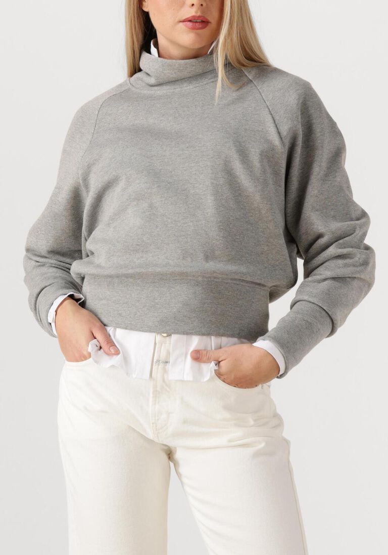 grijze closed sweater high neck sweatshirt