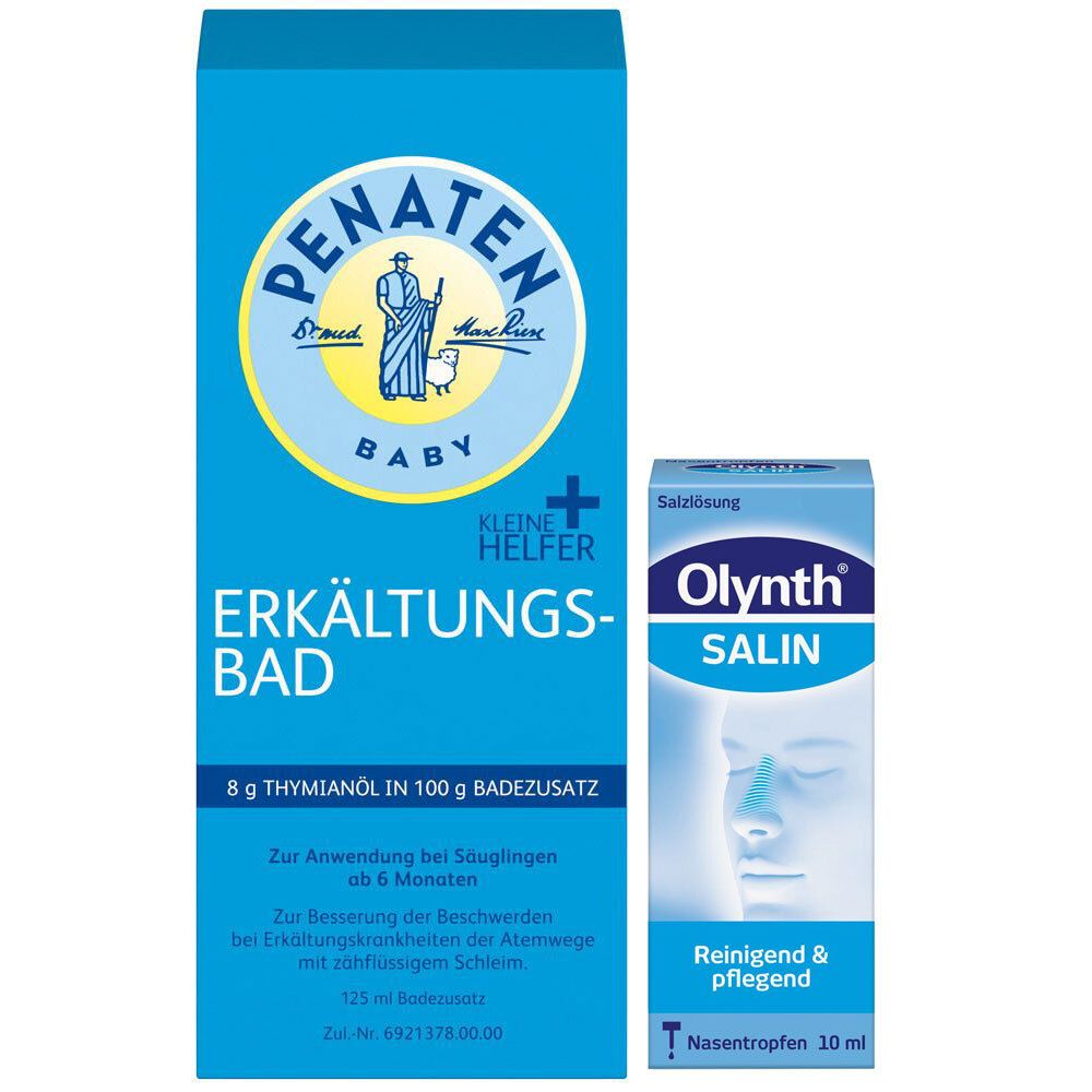 Olynth® Salin Nasentropfen + PENATEN® Kleine Helfer Erkältungsbad