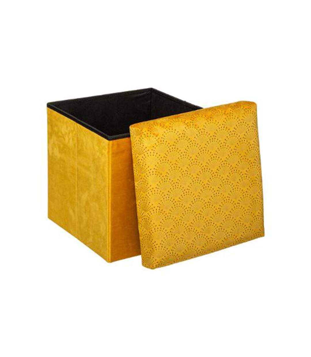 Pouf Pliable Velours Liam 38x38cm Ocre
