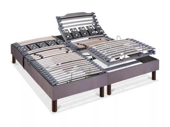 BELLECOUR LITERIE | Jeu de 2 sommiers électriques ATHENA 2x70x200 cm | Lattes & Plots
